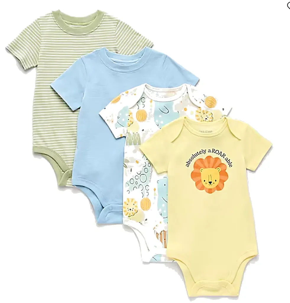 Okie Dokie Bebek Kısa Kollu Ribana 4’lü Body-Zıbın Seti