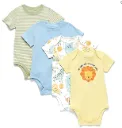 Okie Dokie Bebek Kısa Kollu Ribana 4’lü Body-Zıbın Seti