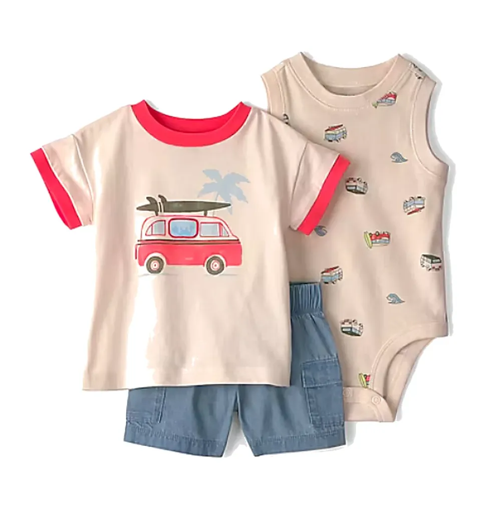 Carter’s Erkek Bebek 3 Parça Baskılı Yazlık Şort Takımı