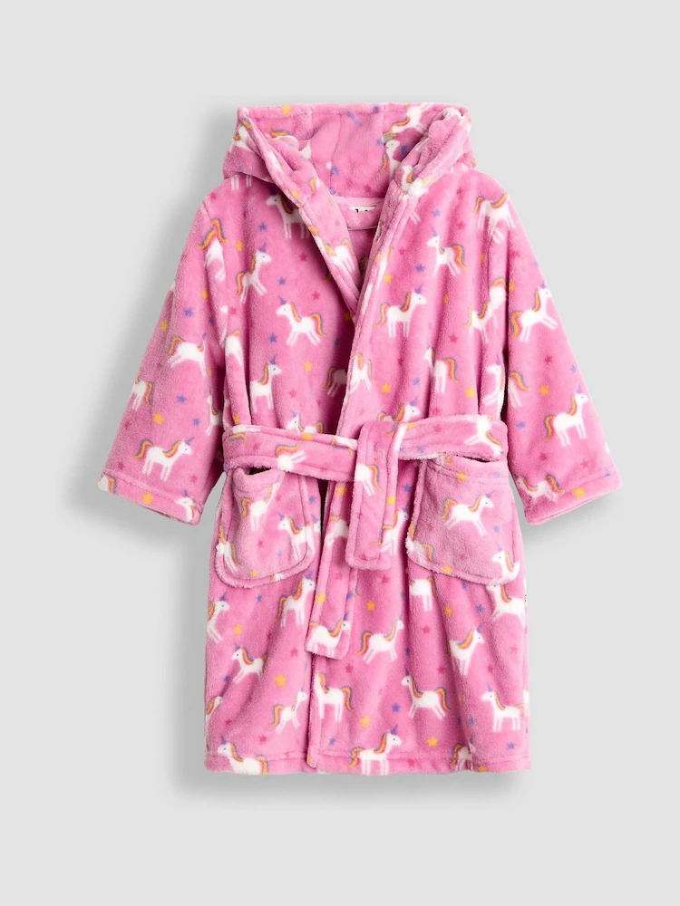 JoJ Mama Baby Çocuk 2-3 Yaş Pembe Unicorn Desenli Bornoz