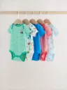 Next 3-6 Ay Bebek 5’li Renkli Fitilli Kısa Kollu Çıtçıtlı Zıbın Seti